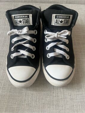 Converse Black/White Camo Sneakers, boys/kids 1, mid top streetwear school